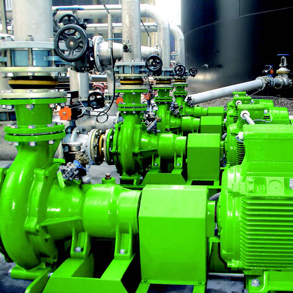 opstelling van Bauer centrifugaalpompen